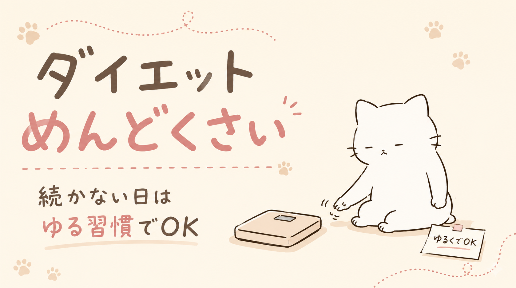 ダイエットがめんどくさいし続かない！がんばらなくていいゆるい習慣